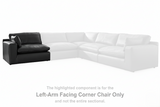 Emilia Black Left-Arm Facing Corner Chair from Ashley - Luna Furniture