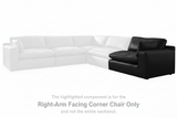 Emilia Black Right-Arm Facing Corner Chair from Ashley - Luna Furniture