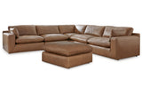 Emilia Caramel 5-Piece Sectional and Ottoman from Ashley - Luna Furniture