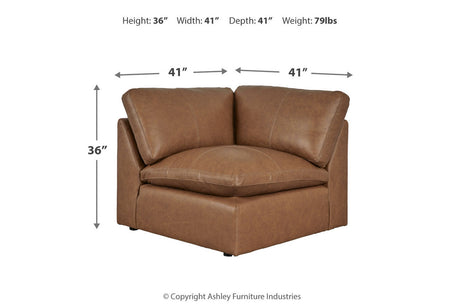 Emilia Caramel 5-Piece Sectional and Ottoman from Ashley - Luna Furniture