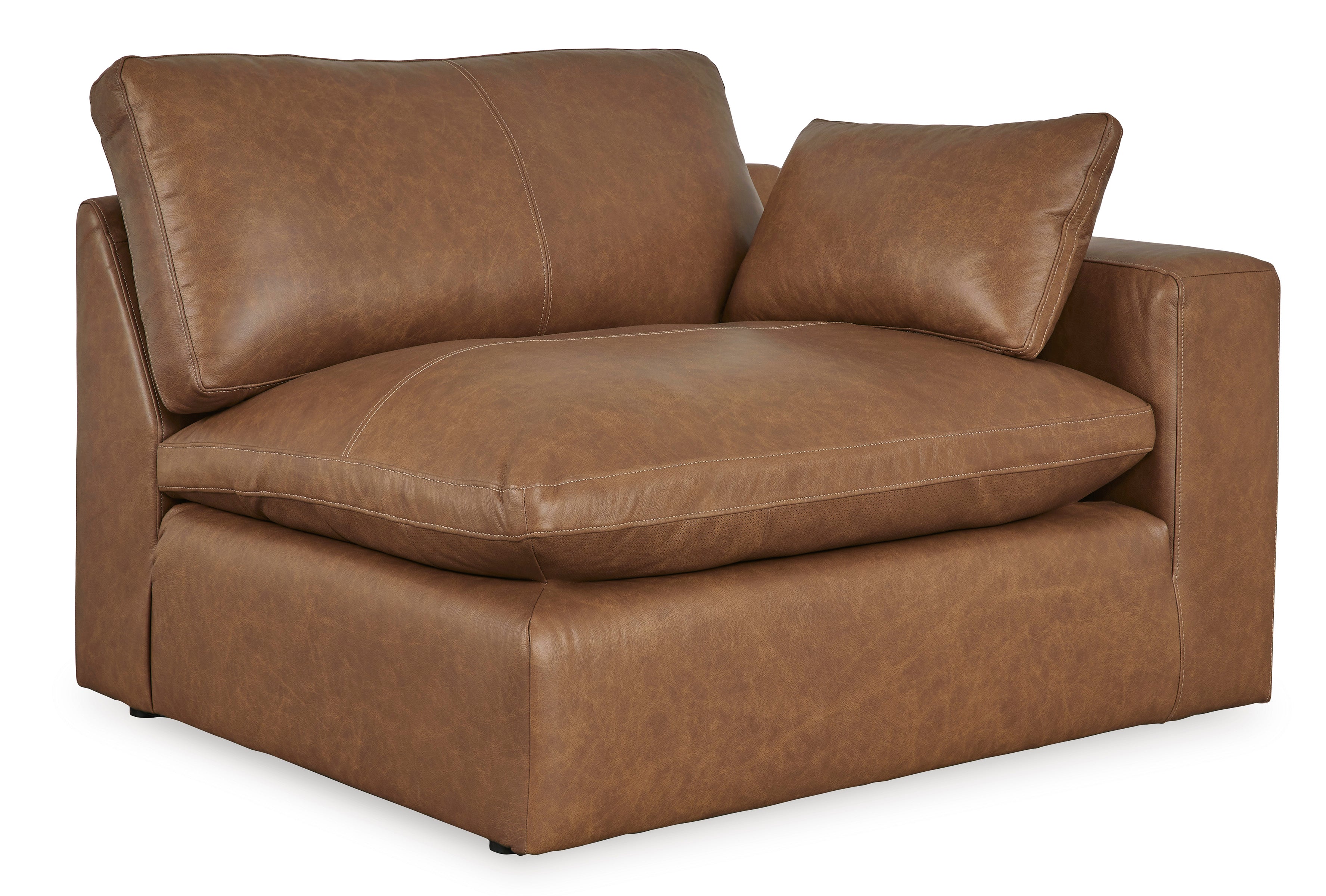 Emilia Caramel Leather 2-Piece Loveseat – Luna Furniture