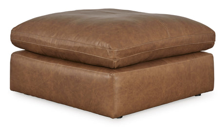 Emilia Caramel Leather 3-Piece Modular Sectional with Ottoman from Ashley - Luna Furniture