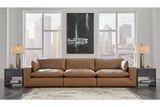 Emilia Caramel Leather 3-Piece Sofa from Ashley - Luna Furniture