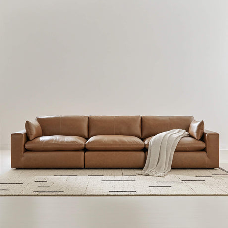 Emilia Caramel Leather 3-Piece Sofa from Ashley - Luna Furniture