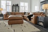 Emilia Caramel Leather 5-Piece Modular Sectional from Ashley - Luna Furniture
