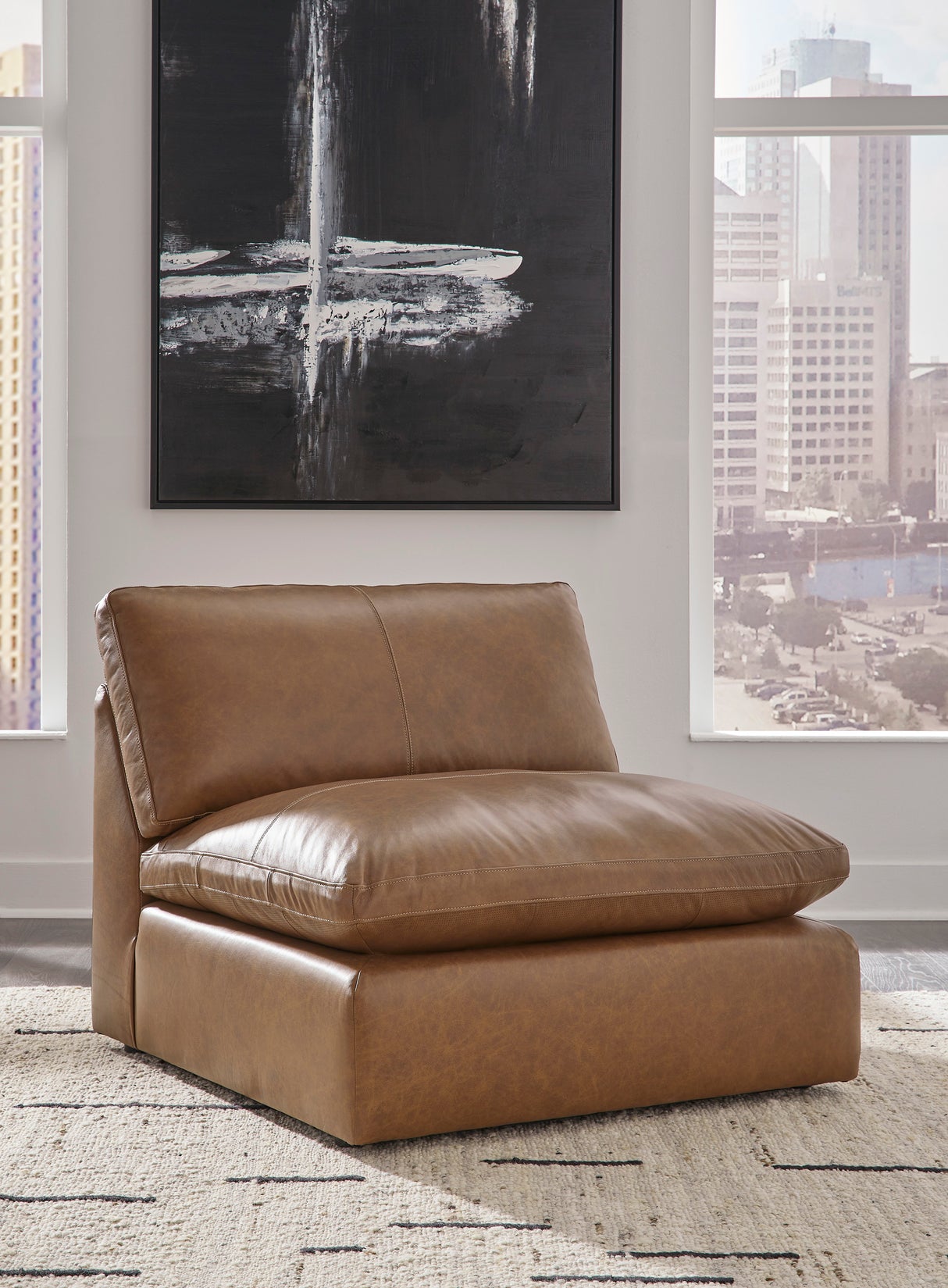 Emilia Caramel Leather 7-Piece Modular Sectional from Ashley - Luna Furniture