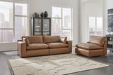 Emilia Caramel Leather 3-Piece Sofa from Ashley - Luna Furniture