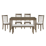 Emilia Light Brown 6-Piece Dining Set from Homelegance - Luna Furniture