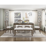 Emilia Light Brown 6-Piece Dining Set from Homelegance - Luna Furniture