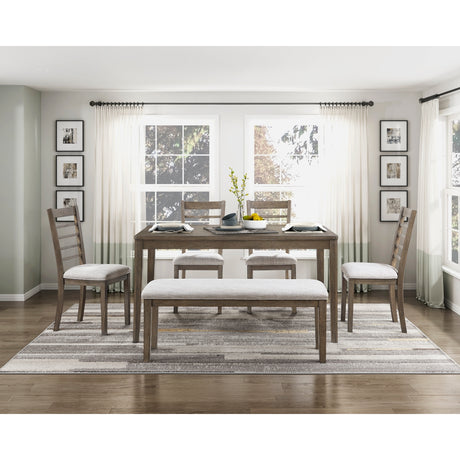 Emilia Light Brown 6-Piece Dining Set from Homelegance - Luna Furniture