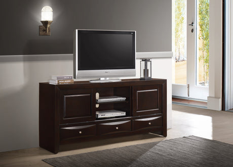 Emily Dark Cherry 68" TV Stand from Crown Mark - Luna Furniture