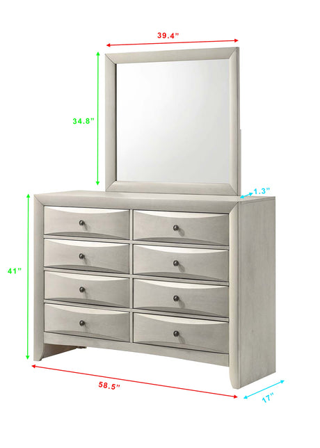 Emily White Bedroom Mirror (Mirror Only) from Crown Mark - Luna Furniture