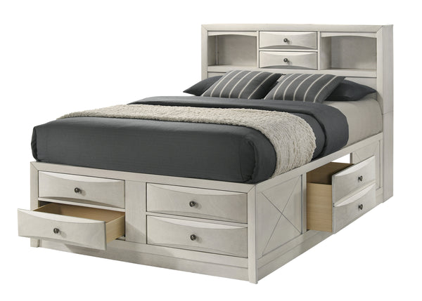 Emily White Queen Storage Platform Bed