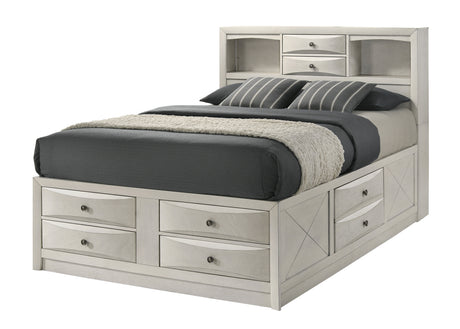 Emily White King Storage Platform Bed from Crown Mark - Luna Furniture