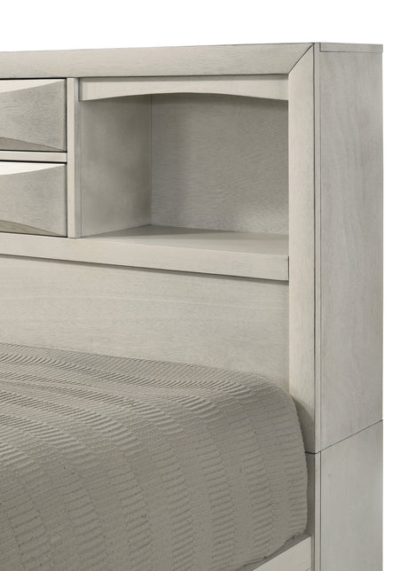 Emily White King Storage Platform Bed from Crown Mark - Luna Furniture