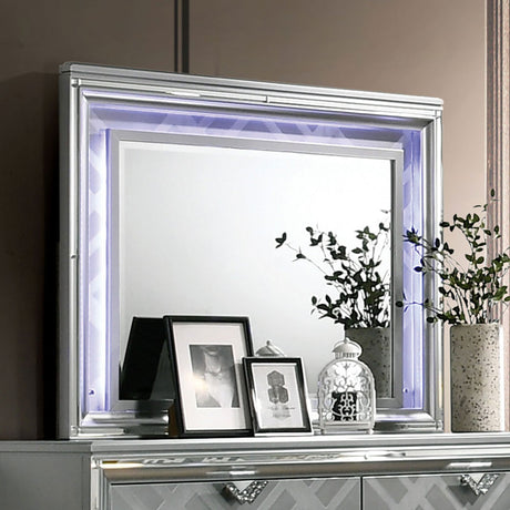 Emmeline Silver Mirror (Mirror Only) from Furniture of America - Luna Furniture