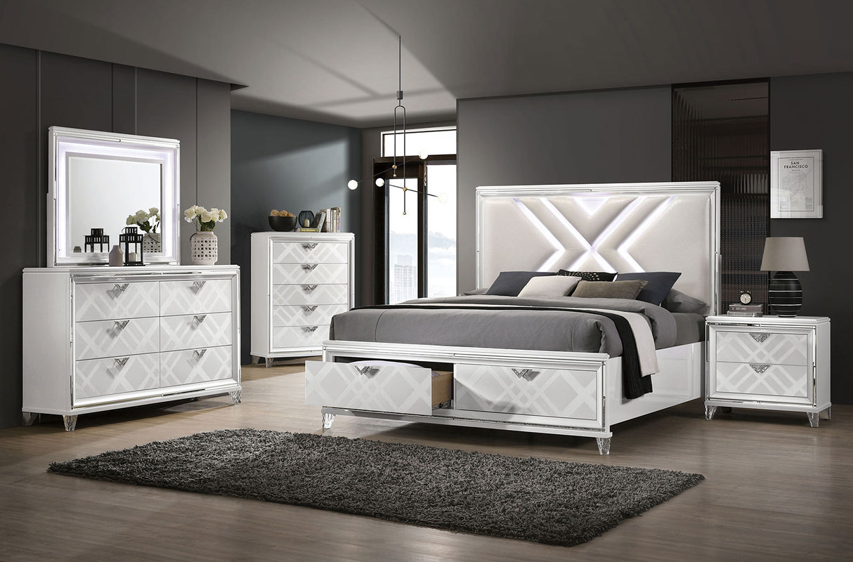 Emmeline White California King Bed from Furniture of America - Luna Furniture