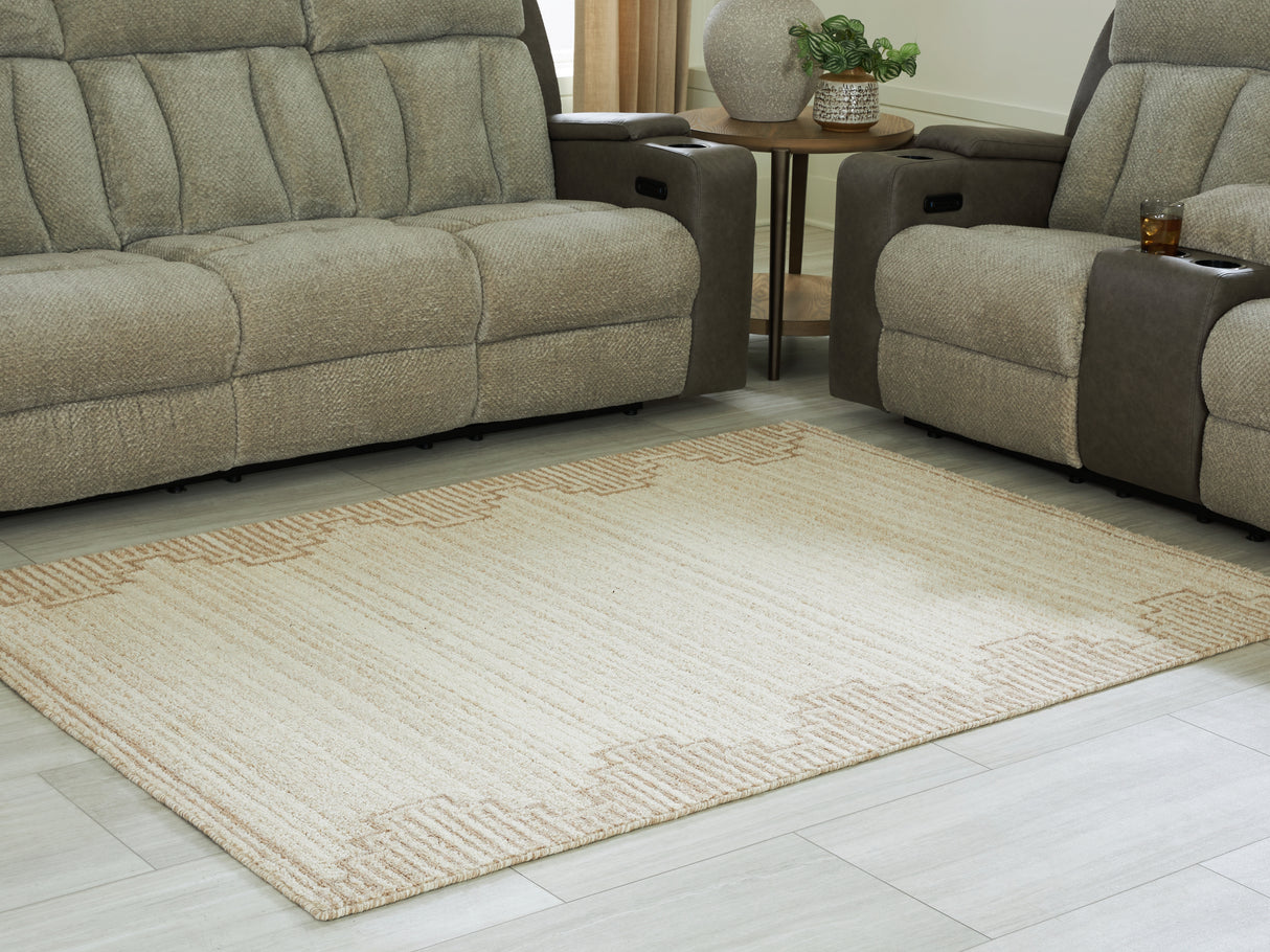Emorymore Brown/Beige Medium Rug from Ashley Furniture - Luna Furniture