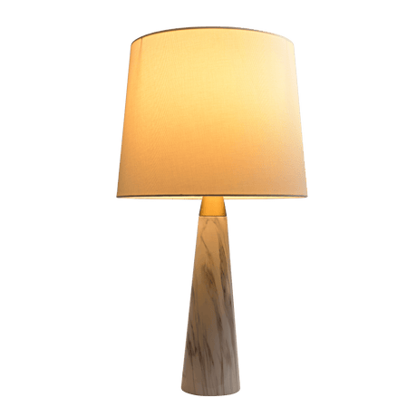 Enclave Hydro Black Table Lamp with On/Off Switch Faux Marble Base Fabric Shade from Midinmod - Luna Furniture