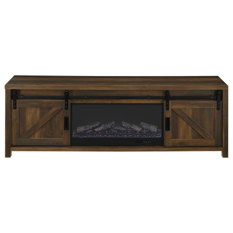 Enfield Dark Pine 71-inch TV Stand Fireplace Media Console from Coaster - Luna Furniture