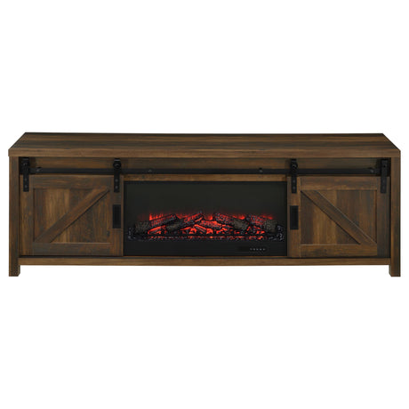 Enfield Dark Pine 71-inch TV Stand Fireplace Media Console from Coaster - Luna Furniture