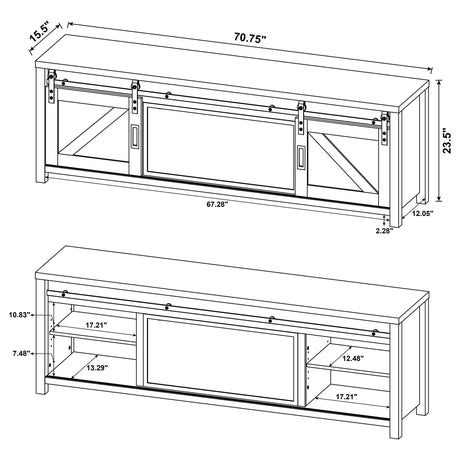 Enfield Dark Pine 71-inch TV Stand Fireplace Media Console from Coaster - Luna Furniture