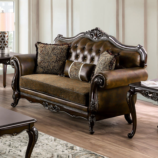 Ensenada Dark Cherry/Brown Loveseat