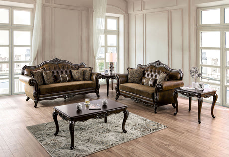 Ensenada Dark Cherry/Brown Sofa from Furniture of America - Luna Furniture