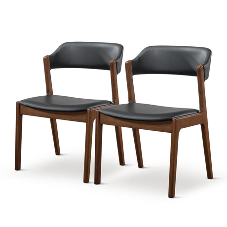 Enzo Black Leather Dining Chair (Set of 2) from Ashcroft Furniture - Luna Furniture