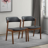 Enzo Black Leather Dining Chair (Set of 2) from Ashcroft Furniture - Luna Furniture