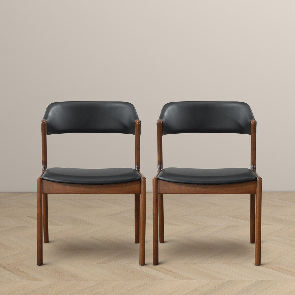 Enzo Black Leather Dining Chair (Set of 2) from Ashcroft Furniture - Luna Furniture