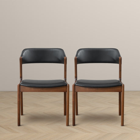Enzo Black Leather Dining Chair (Set of 2) from Ashcroft Furniture - Luna Furniture