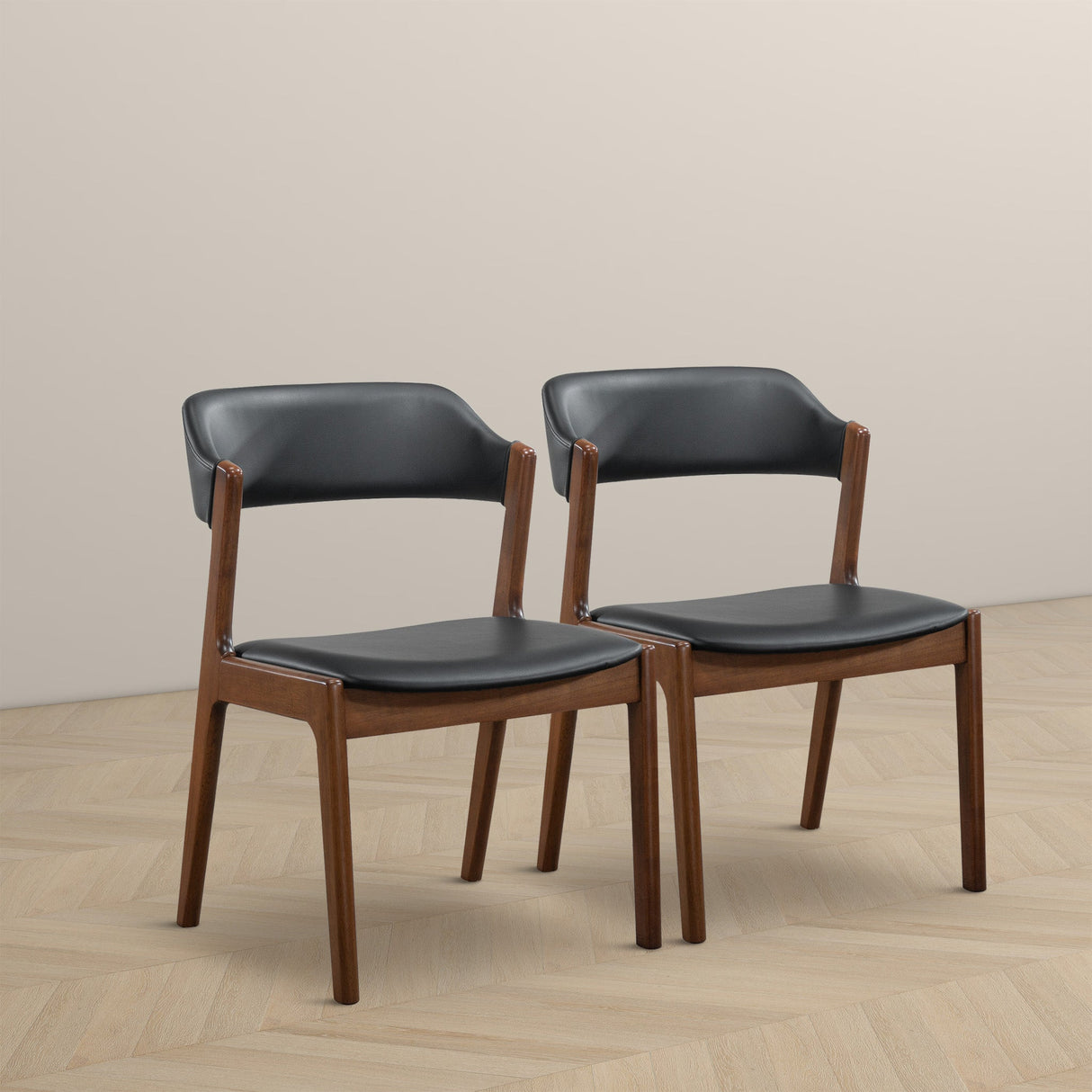 Enzo Black Leather Dining Chair (Set of 2) from Ashcroft Furniture - Luna Furniture