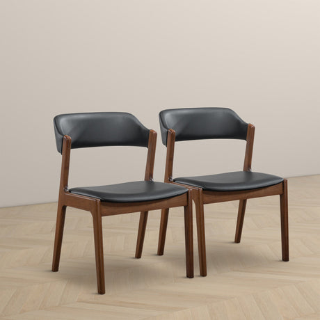 Enzo Black Leather Dining Chair (Set of 2) from Ashcroft Furniture - Luna Furniture