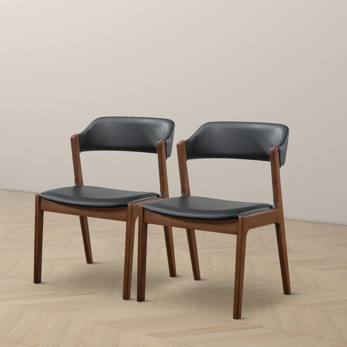 Enzo Black Leather Dining Chair (Set of 2) from Ashcroft Furniture - Luna Furniture