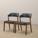 Enzo Black Leather Dining Chair (Set of 2) from Ashcroft Furniture - Luna Furniture
