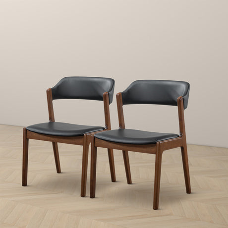 Enzo Black Leather Dining Chair (Set of 2) from Ashcroft Furniture - Luna Furniture