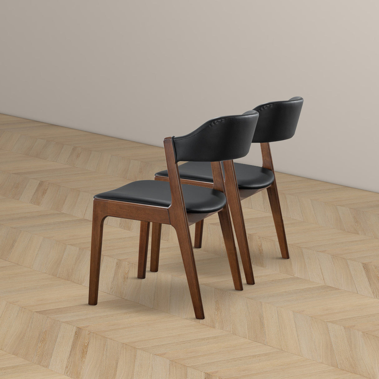Enzo Black Leather Dining Chair (Set of 2) from Ashcroft Furniture - Luna Furniture