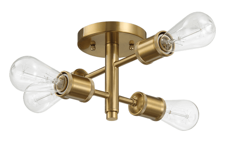 Ephemeral Four Lights Semi Flush Mount Retro Hallway Kitchen Bedroom Living Room Ceiling Pendant 11"W × 6.5"H from Midinmod - Luna Furniture