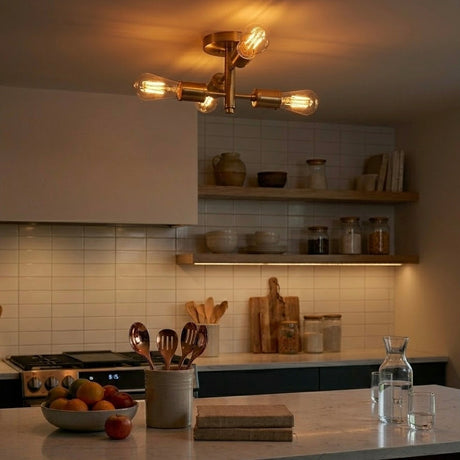 Ephemeral Four Lights Semi Flush Mount Retro Hallway Kitchen Bedroom Living Room Ceiling Pendant 11"W × 6.5"H from Ashcroft Furniture - Luna Furniture