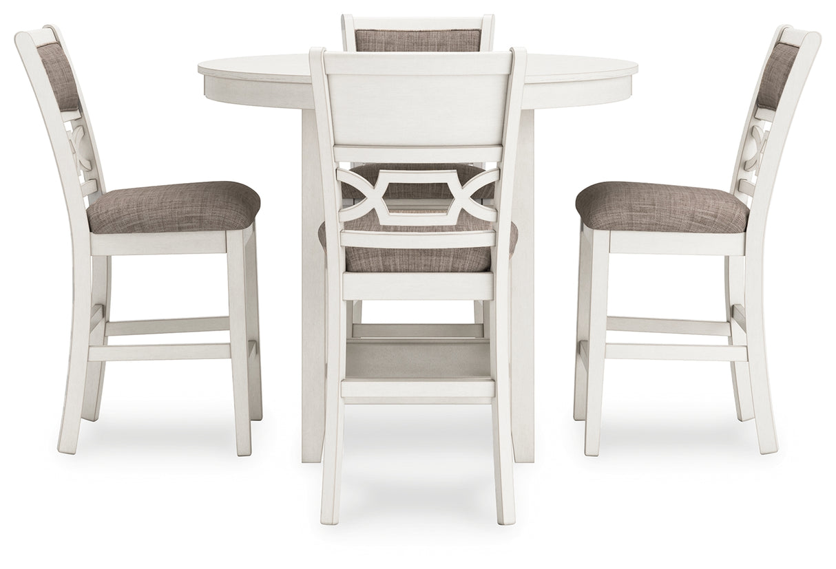 Erinberg Antique White Counter Height Dining Table and 4 Barstools (Set of 5) from Ashley Furniture - Luna Furniture