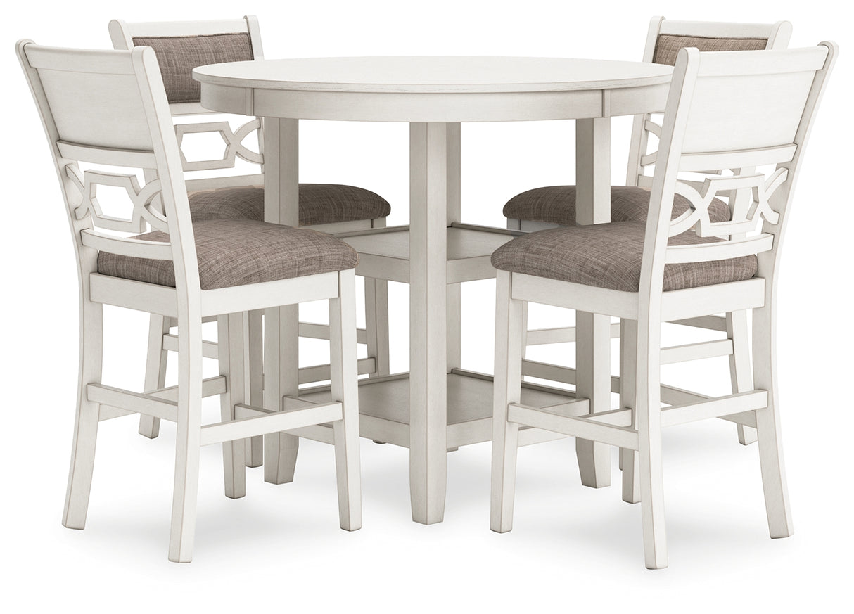 Erinberg Antique White Counter Height Dining Table and 4 Barstools (Set of 5) from Ashley Furniture - Luna Furniture