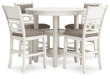 Erinberg Antique White Counter Height Dining Table and 4 Barstools (Set of 5) from Ashley Furniture - Luna Furniture