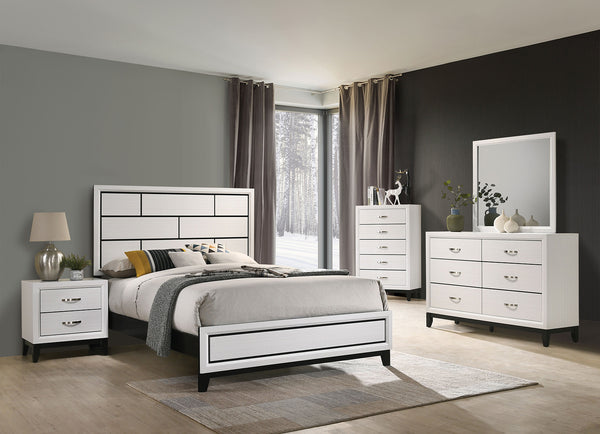 Errico White King Panel Bed