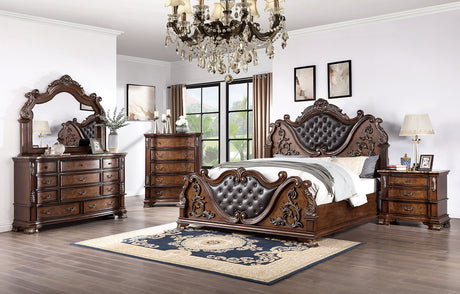 Esparanza Brown Cherry King Bed from Furniture of America - Luna Furniture