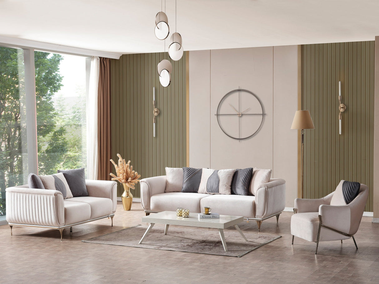 Esperanza Beige 3-Piece Living Room Set (Sofa & Loveseat & Chair) from Furnia - Luna Furniture