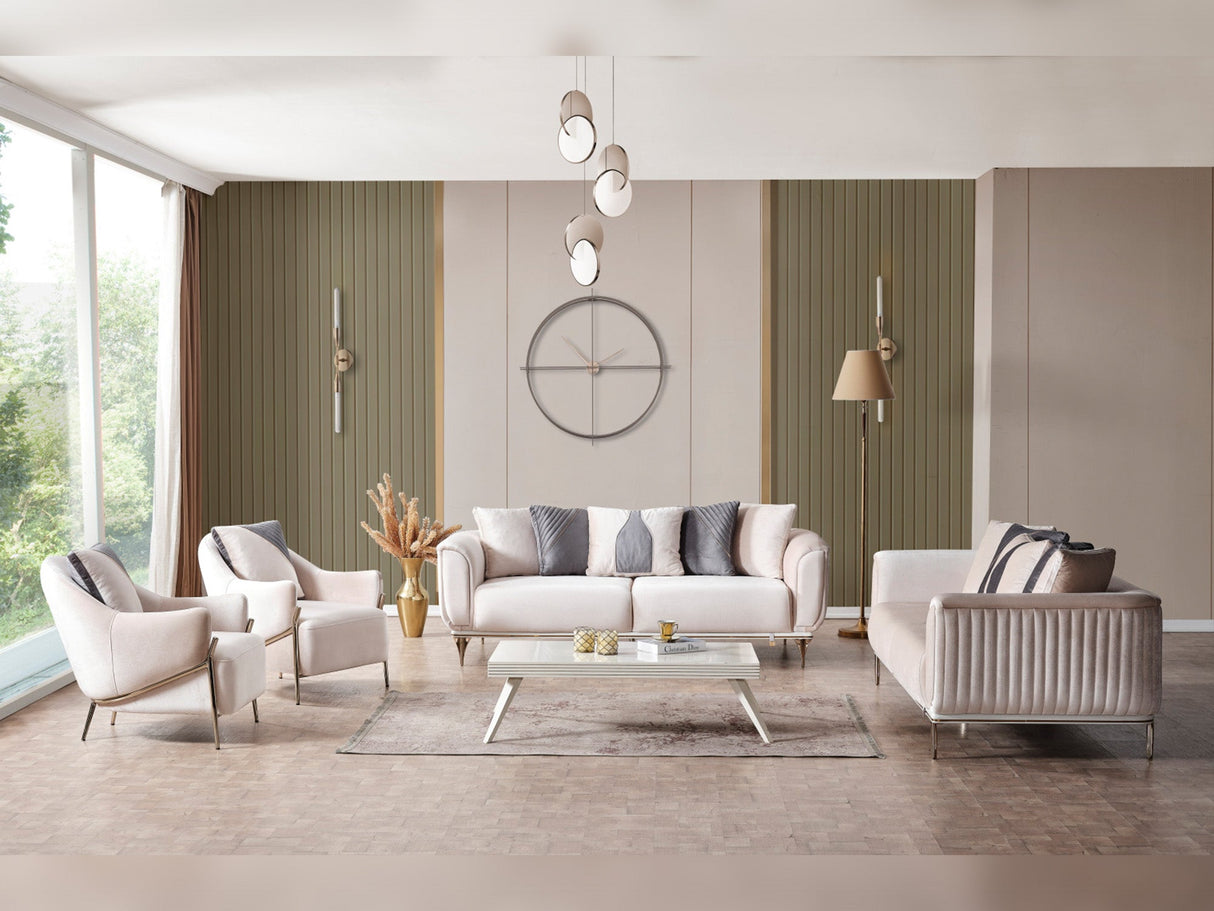 Esperanza Beige 3-Piece Living Room Set (Sofa & Loveseat & Chair) from Furnia - Luna Furniture