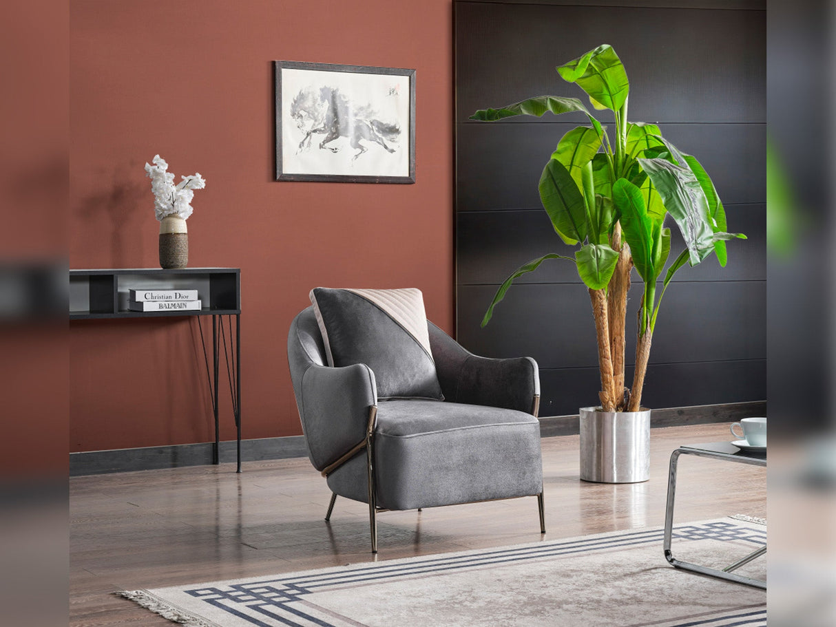 Esperanza Dark Gray 3-Piece Living Room Set (Sofa & Loveseat & Chair) from Furnia - Luna Furniture
