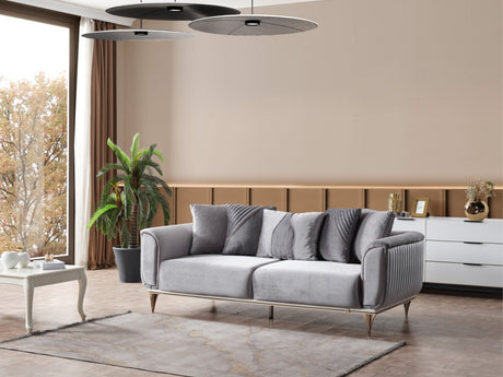 Esperanza Light Gray 4-Piece Living Room Set (2 Sofa & 2 Chair) from Furnia - Luna Furniture
