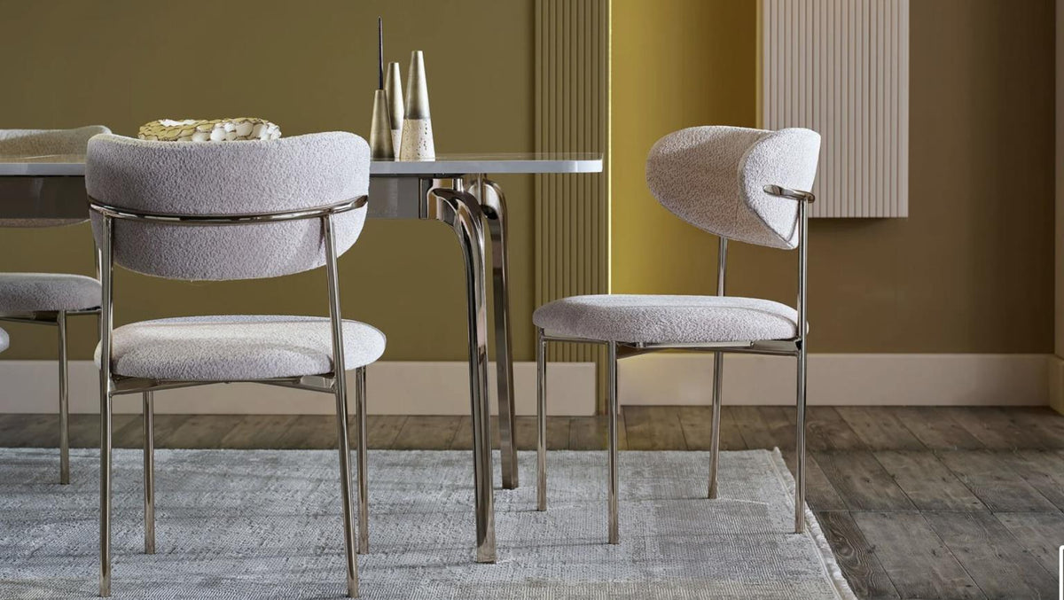 Bellona Estella Mondero Cream/Light Gold Dining Chair, Set of 2 – Luna ...